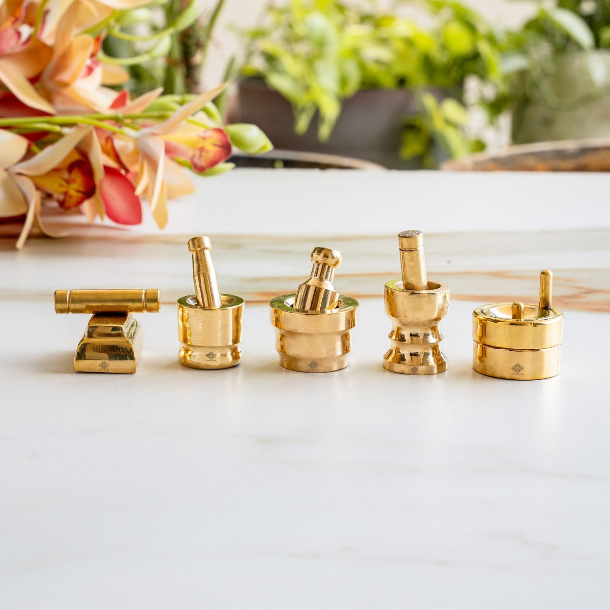 Gouri Amma Set – 5-Piece Miniature Brass Ritual & Gifting Set