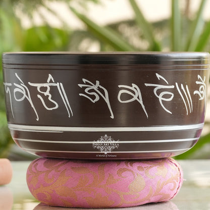 Handcrafted Tibetan Singing Brass Bowl with Sacred Engravings- Helpful For Meditation.