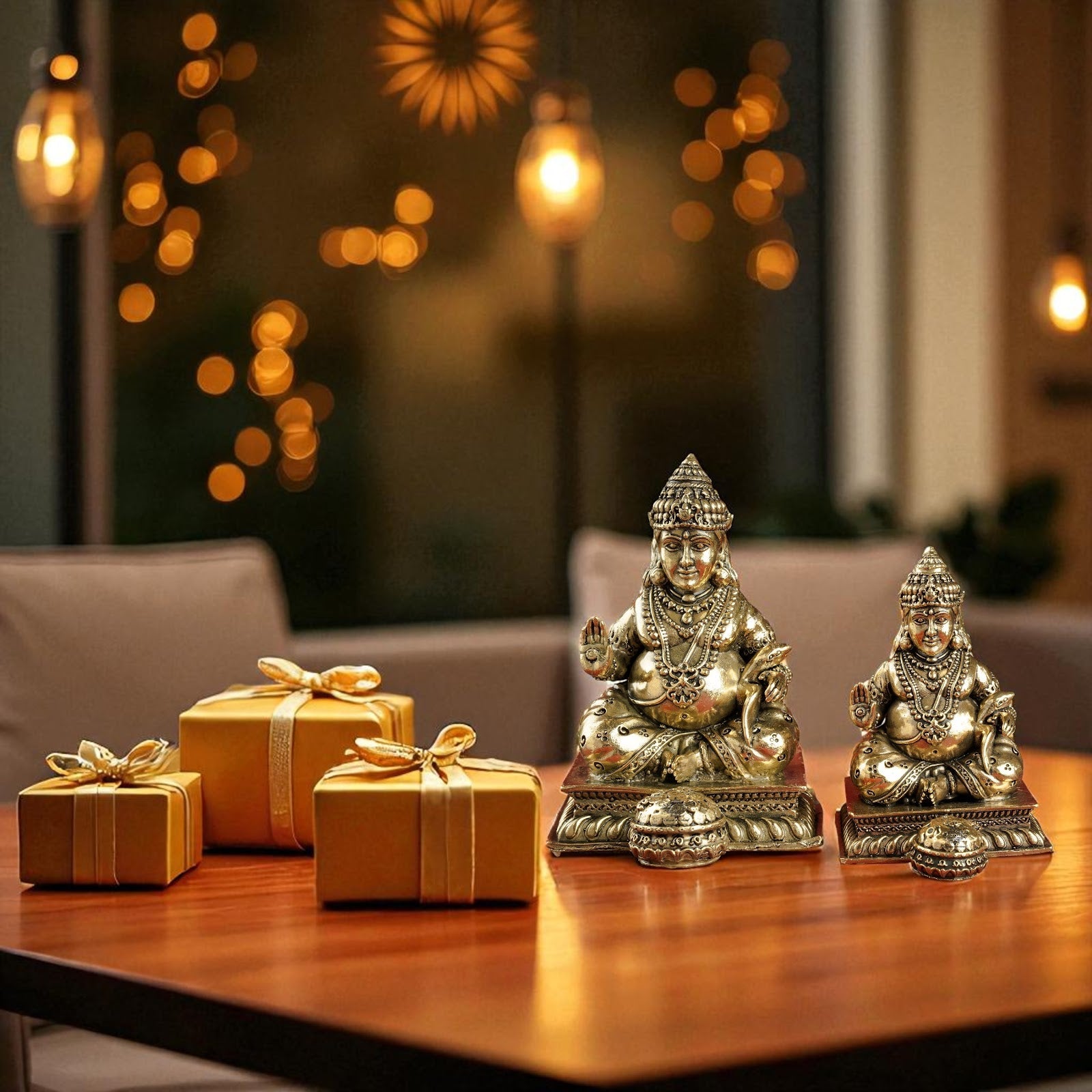 Pure Brass Kuber Murti - Lord of Wealth & Prosperity