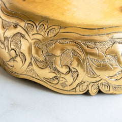 Golden Metal Urli Bowl With Embossed Design