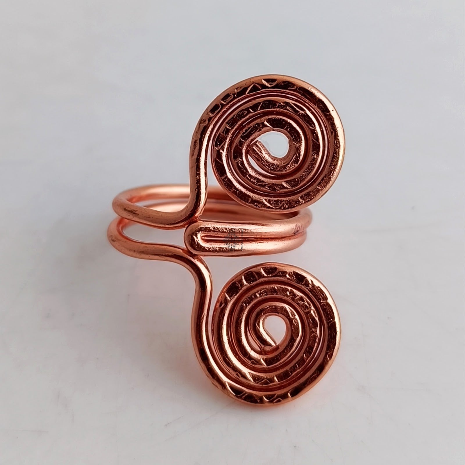 Pure Copper Spiral Ring Adjustable Unisex Fashion Ring