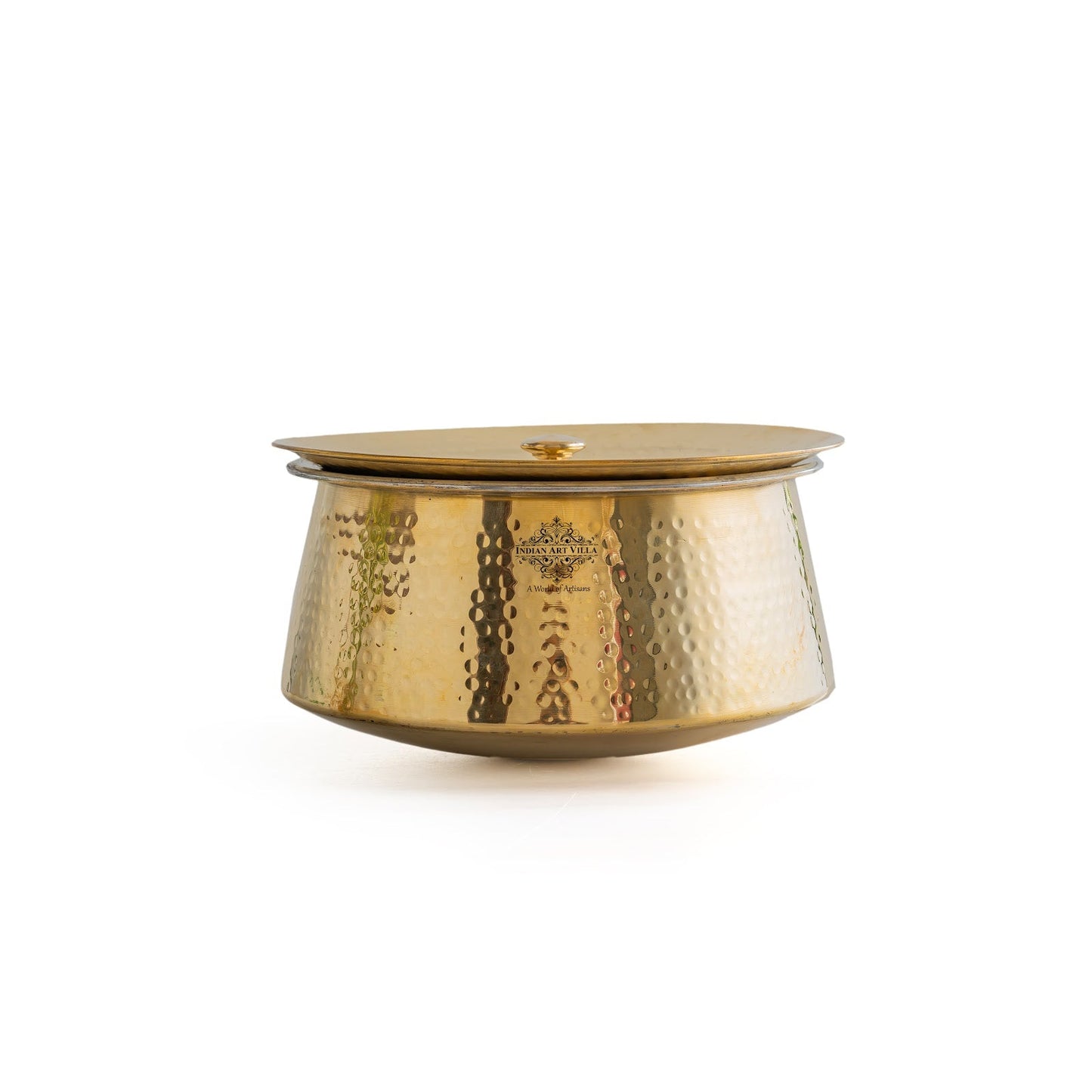 Brass Hammered Patila And Lid with Tin lining, Traditional cookware