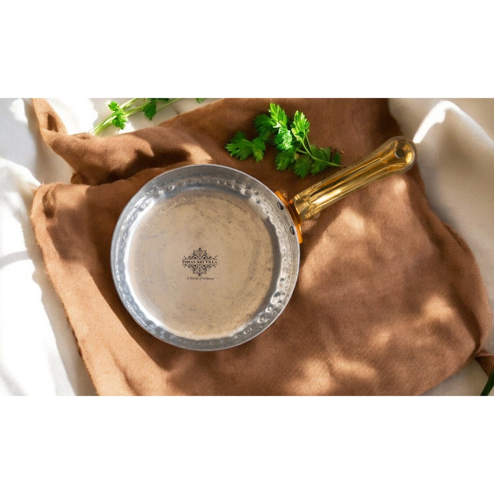 Handcrafted Pure Copper Round Pan with Tin Lining, Serveware, Cookware