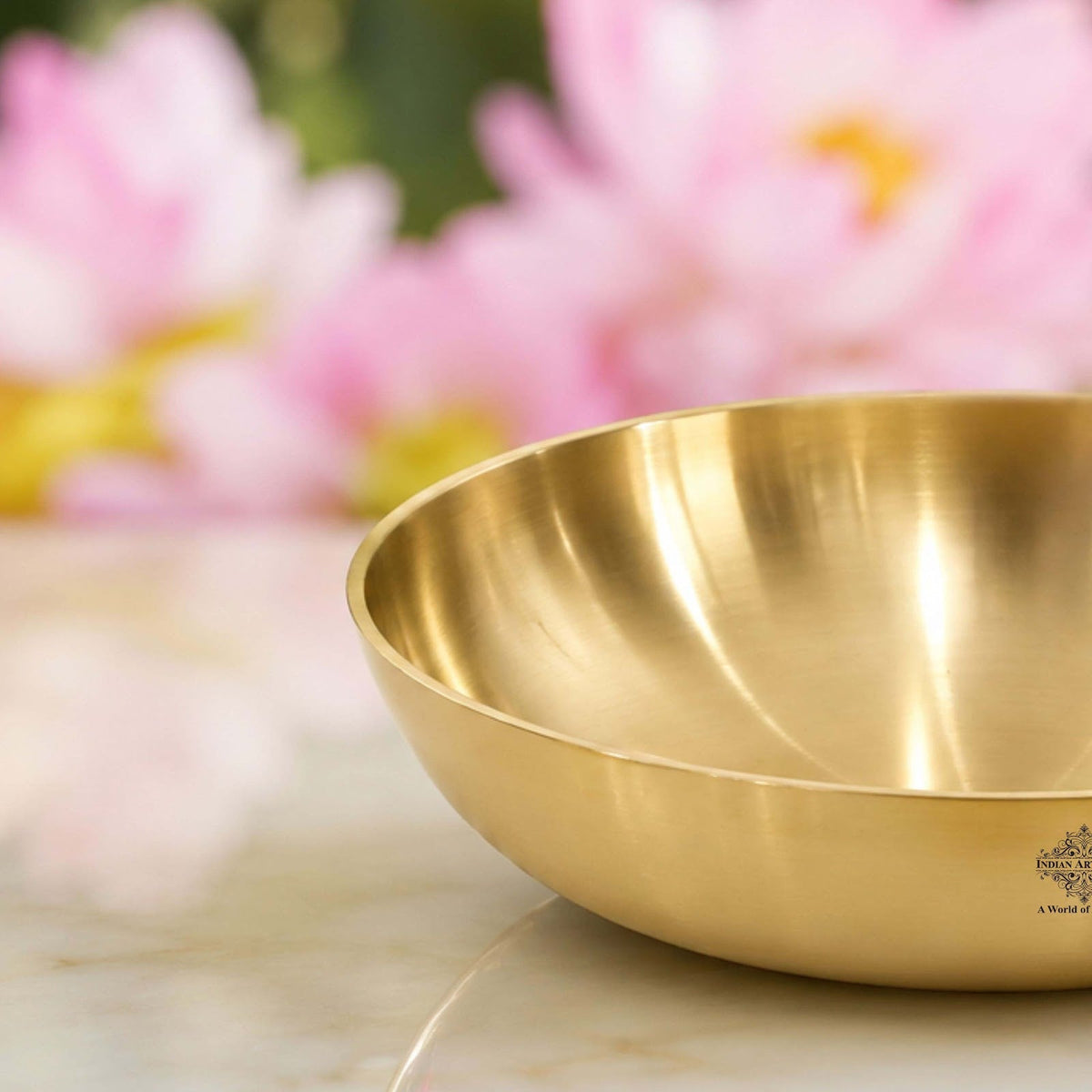 Pure Brass Bowl Plate With Matt Finish Design - 110 ML