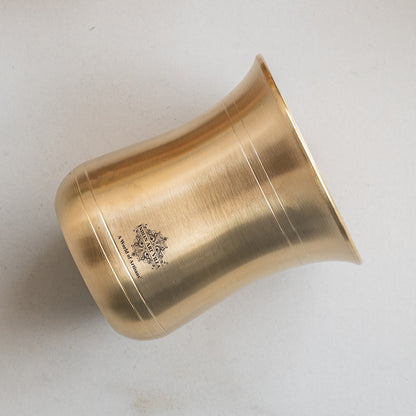 Pure Brass Curved Design Plain Glass With Lines