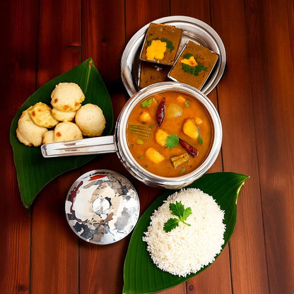 Stainless Steel Cooker With Hammered Design (Serving Only)