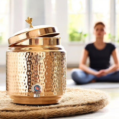 Pure Copper With Hammered Design Water Pot