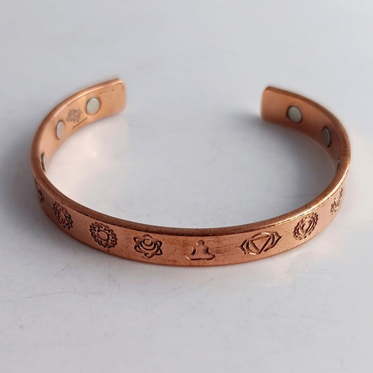 Pure Copper Seven Chakras Bangle