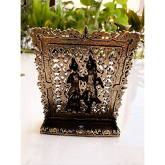 Pure Brass Miniature Radha Krishna Murti - 7.1 cm