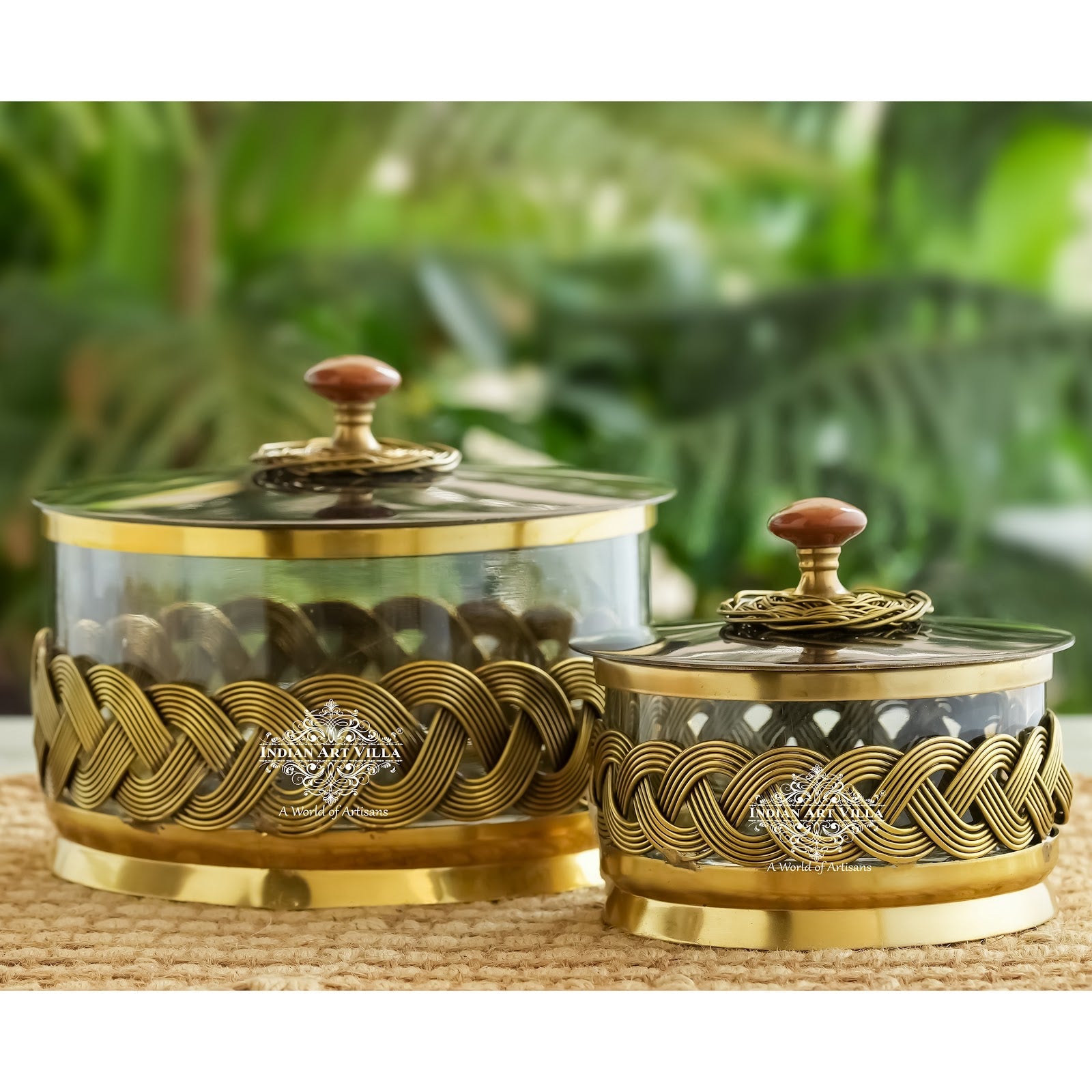 Brass Decorative Dry Fruit Bowl with Lid