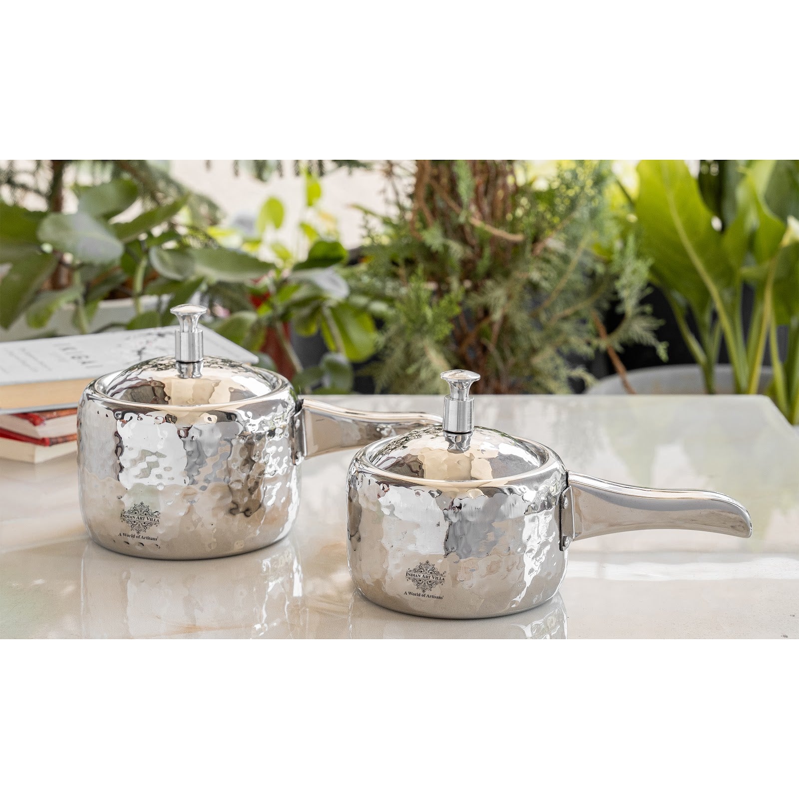 Stainless Steel Cooker With Hammered Design (Serving Only)