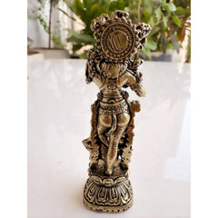 Pure Brass Miniature Handcrafted Radha Ji Idol For Home Mandir - 7.4 cm