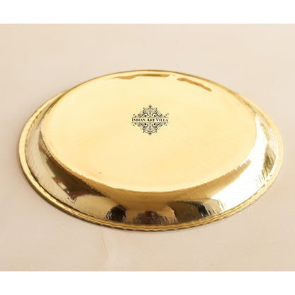 Steel Brass Quarter Serving Plate with Brass Beeding, 19.05 cm,  serveware, Tableware