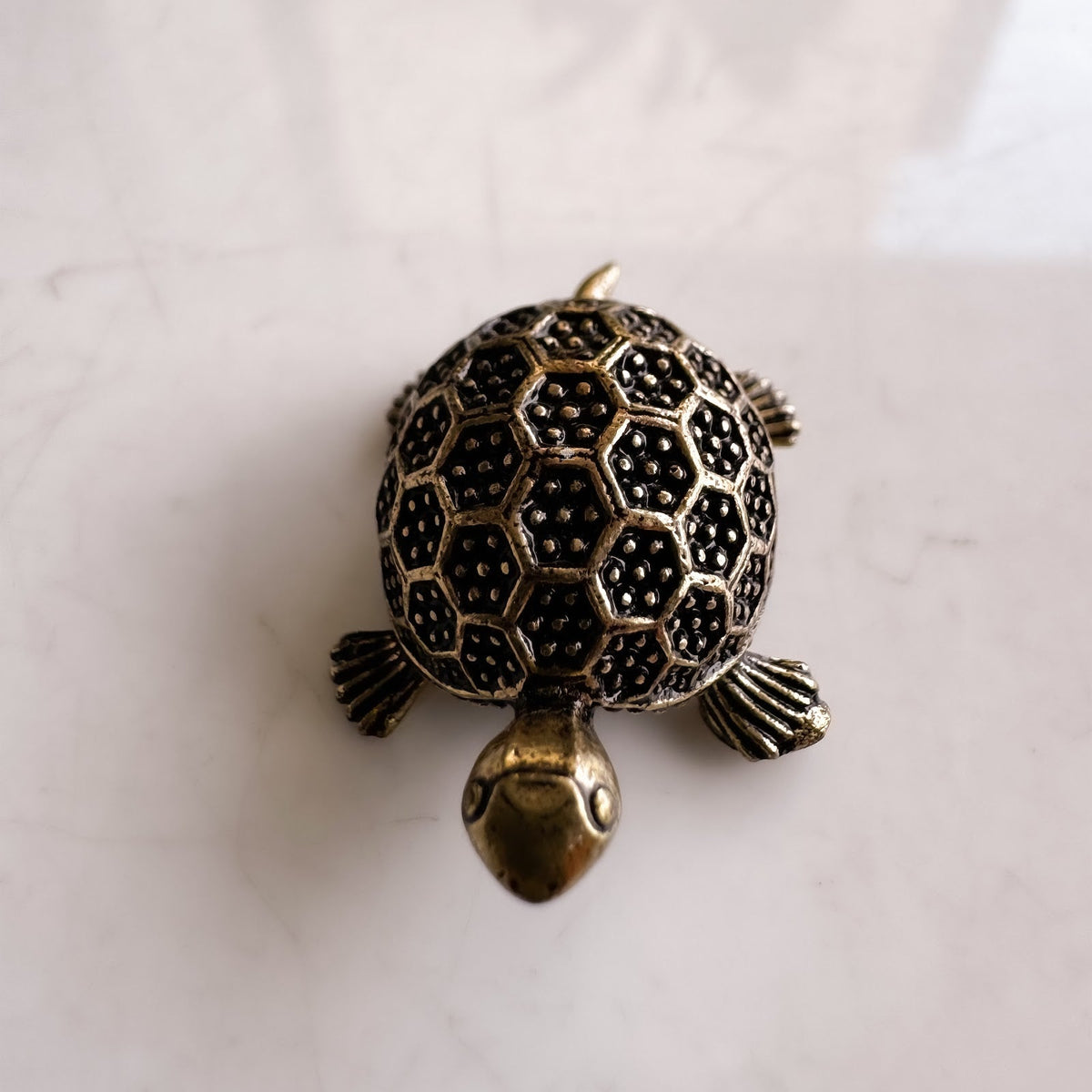 Pure Brass Miniature Turtoise Showpiece for Home Décor & Vastu - 1.02 cm