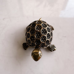 Pure Brass Miniature Turtoise Showpiece for Home Décor & Vastu - 1.02 cm