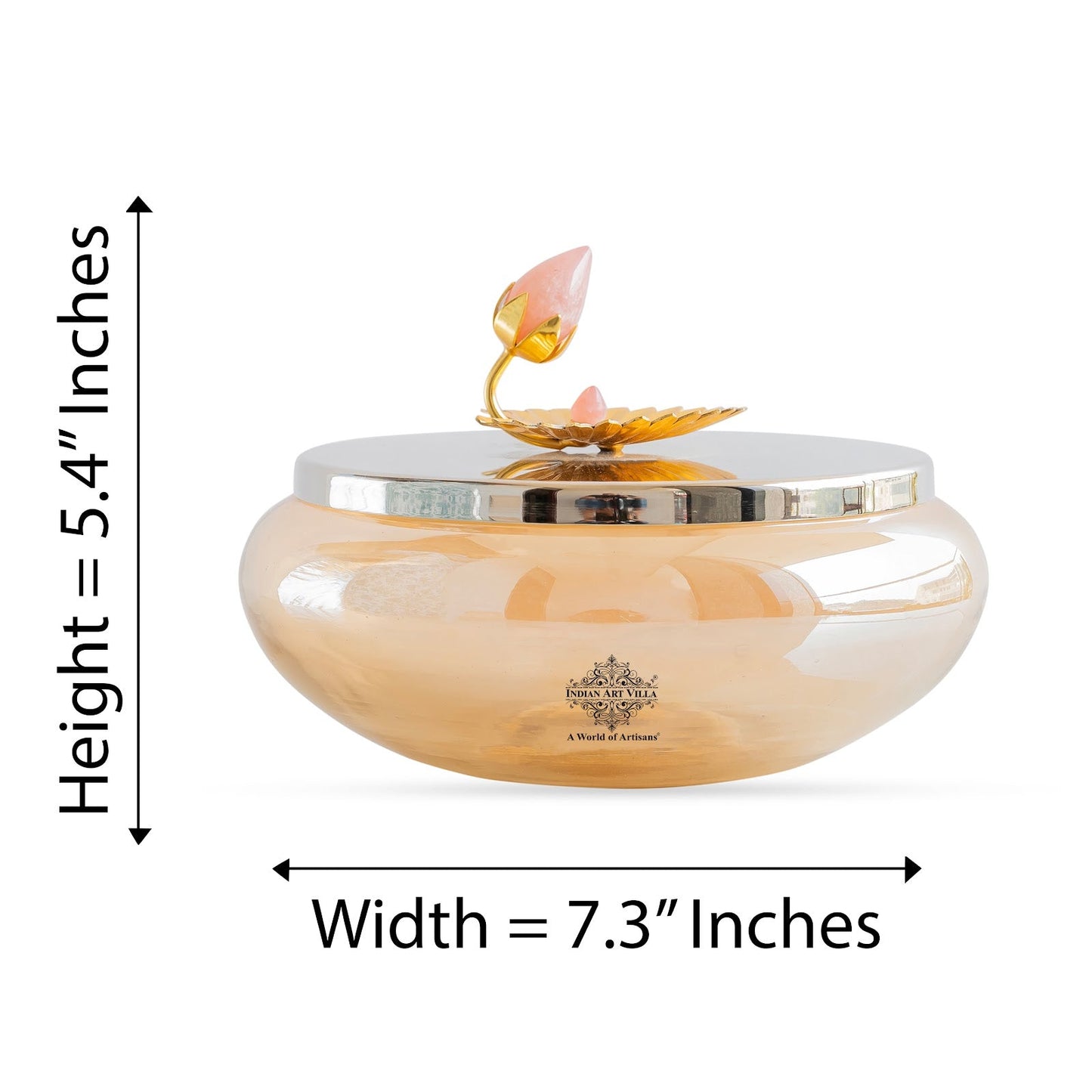 Silver Plated Decorative Bowl with Lotus Bird Flower Design – Elegant Bowl for Table Décor, Serving Snacks, Dry Fruits