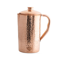 Pure Copper Hammered & Plain Designer Jug With Lid