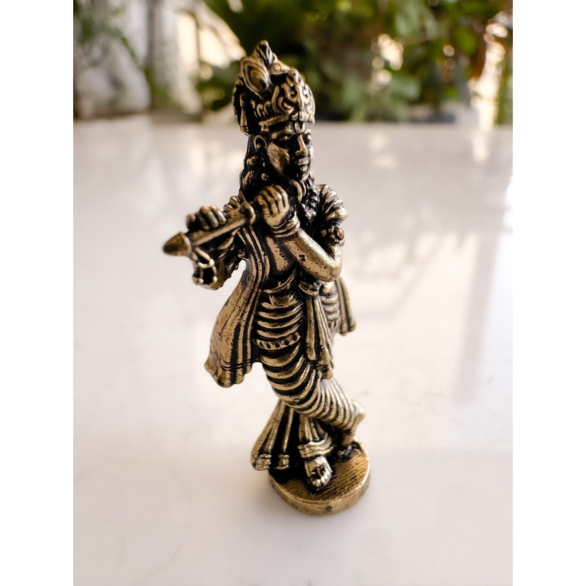 Pure Brass Miniature Krishna Ji Murti - 3.56 cm