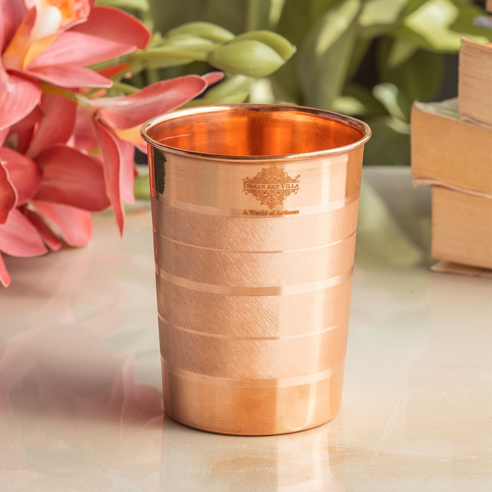 Pure Copper Diamond | Hammered | Shine Finish | Luxury Glasses-275 ML
