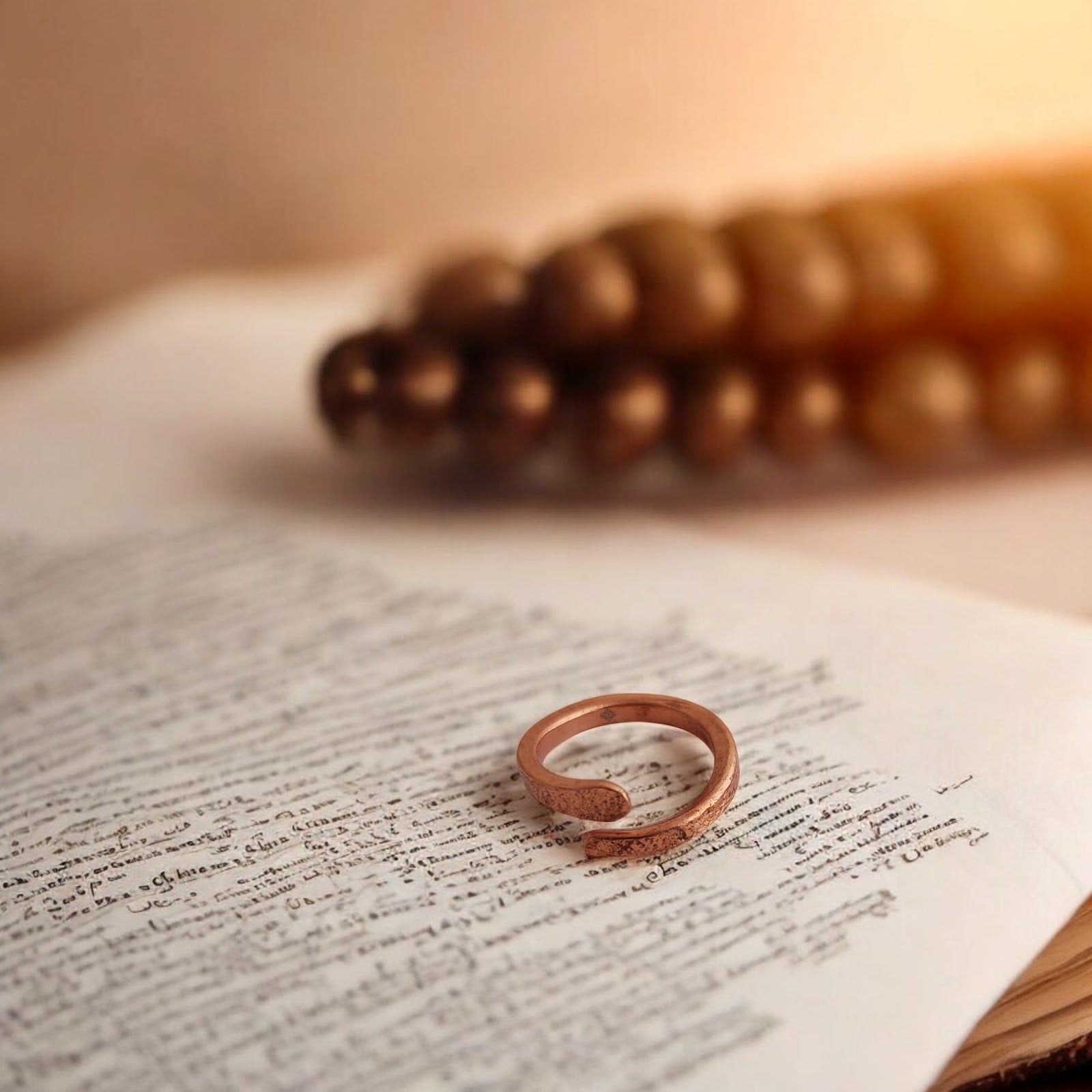 Pure Copper Bypass Shape Ring Adjustable Unisex Fashion Ring for Men & Women