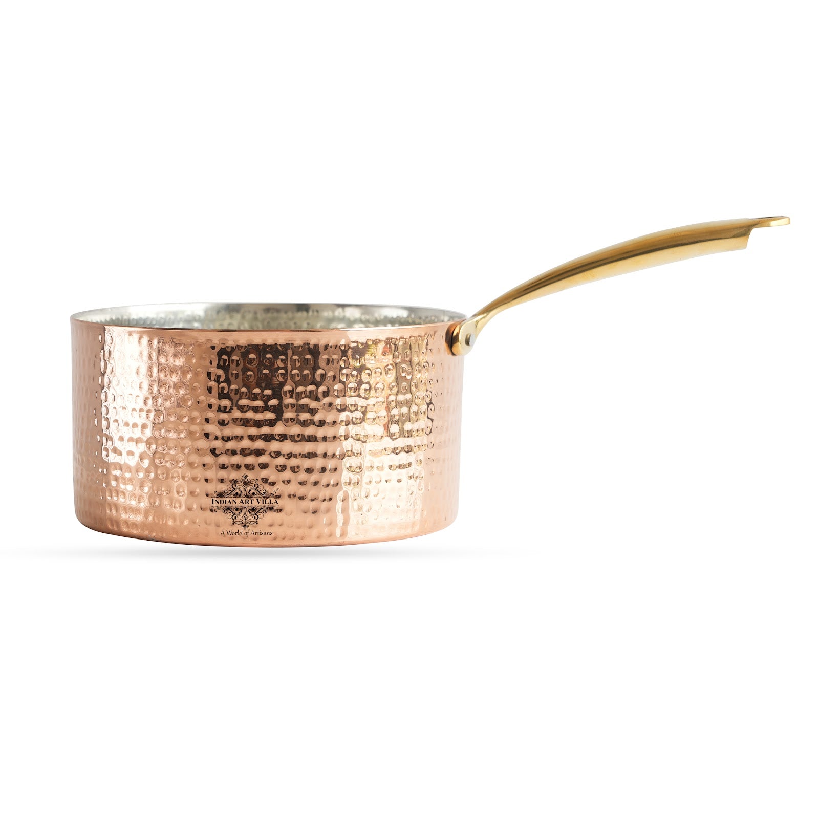 Pure Steel Copper Hammered  Sauce pan Inside Tin Lining