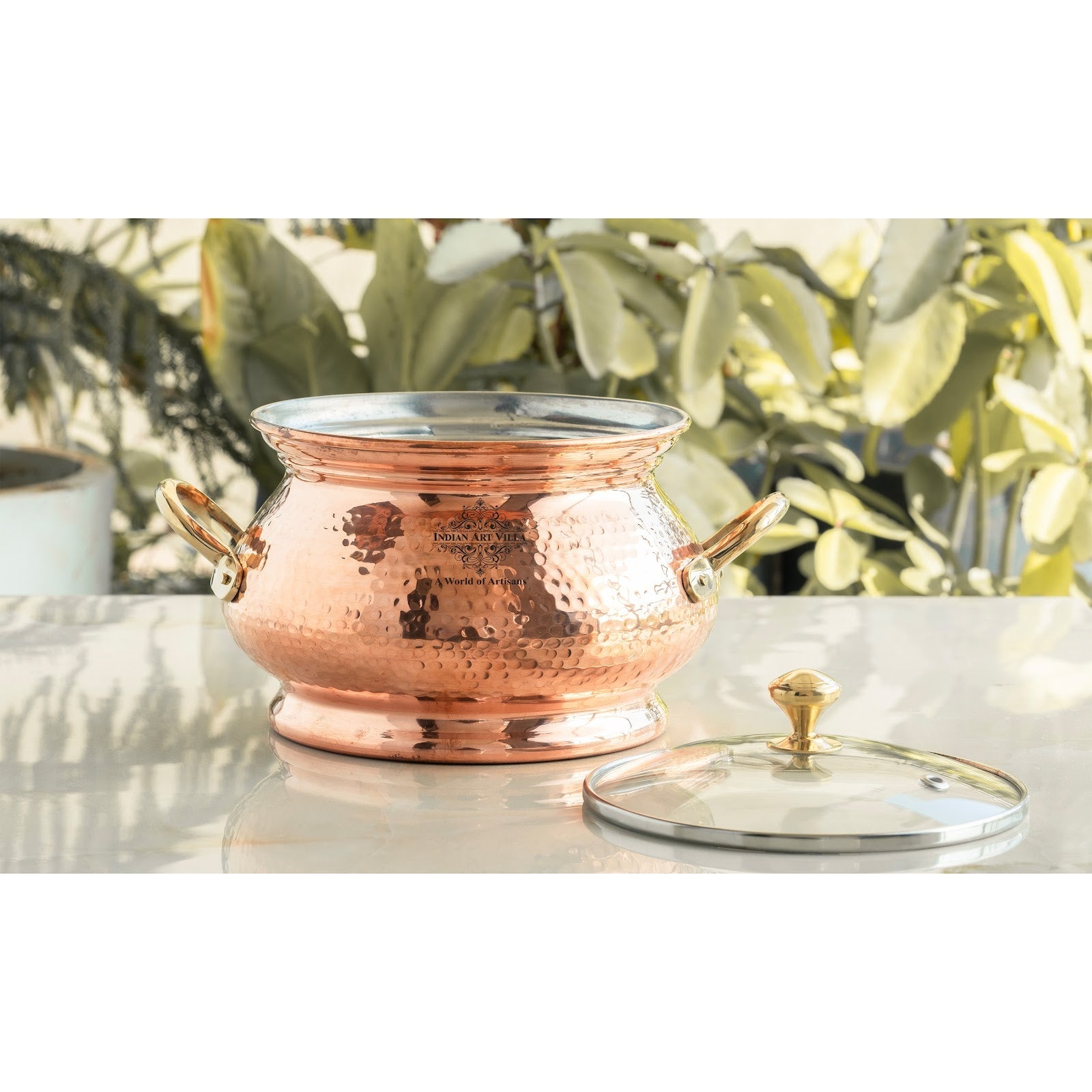 Pure Steel Copper Hammered  Biriyani Handi With Inside Tin Lining