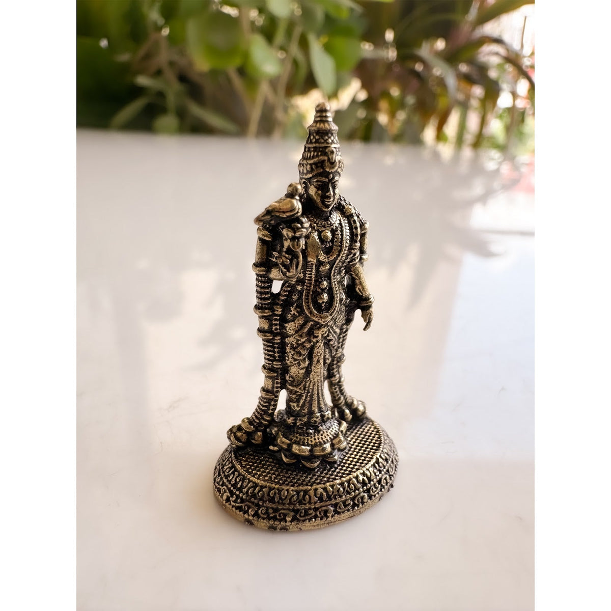 Pure Brass Miniature Meenakshi Amman Ji Standing Murti - 3.81 cm