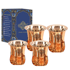 Steel Copper Curved Design Glass | Tumbler, Tableware, 300ml