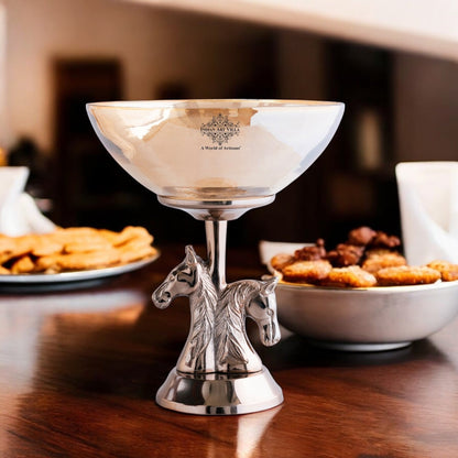 Antique Decorative Bowl with Horse Design Pedestal, Fruit Bowl, Snack Server, Centerpiece Dish, Home & Table Decor