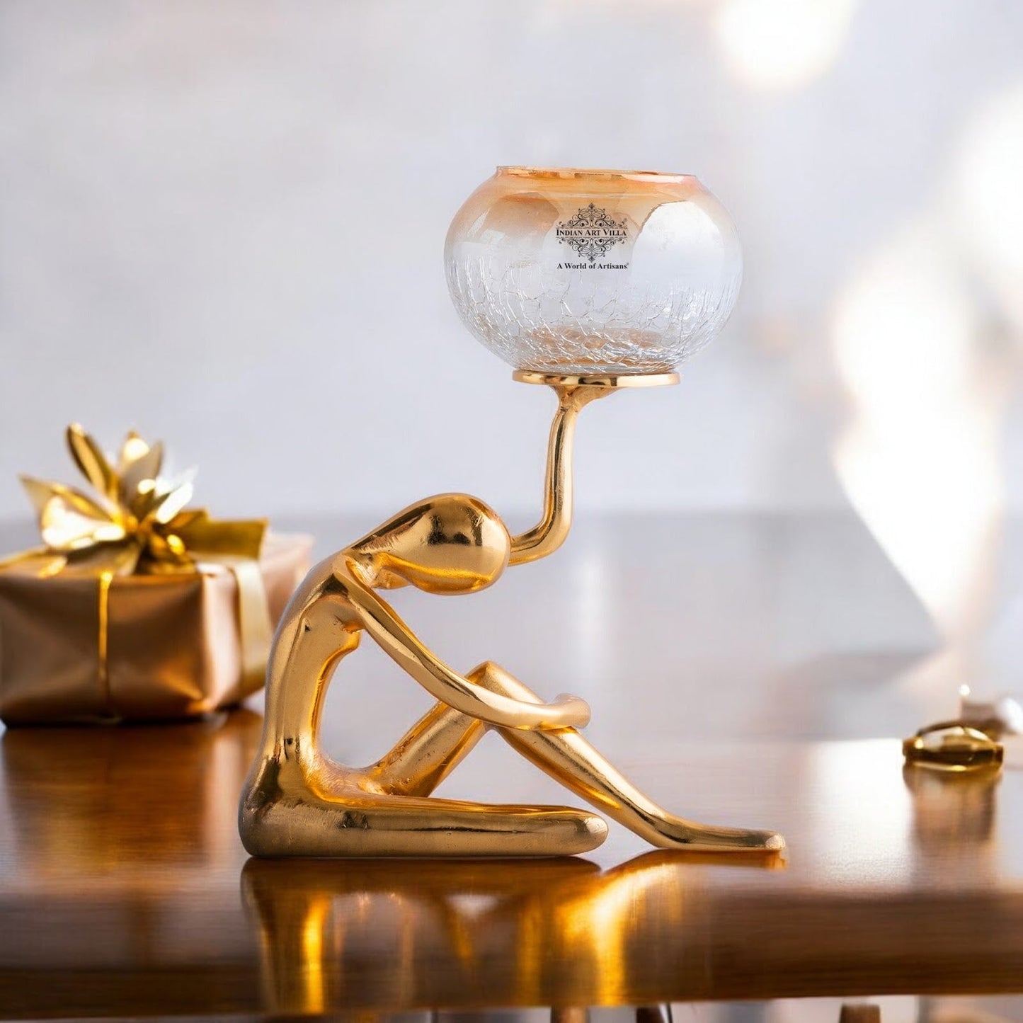 Gold Finish Decorative Candle Holder – Luxury Home Decor