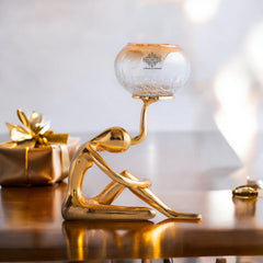 Gold Finish Decorative Candle Holder – Luxury Home Decor