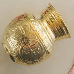 Pure Brass Embossed Design Mangal Kalash