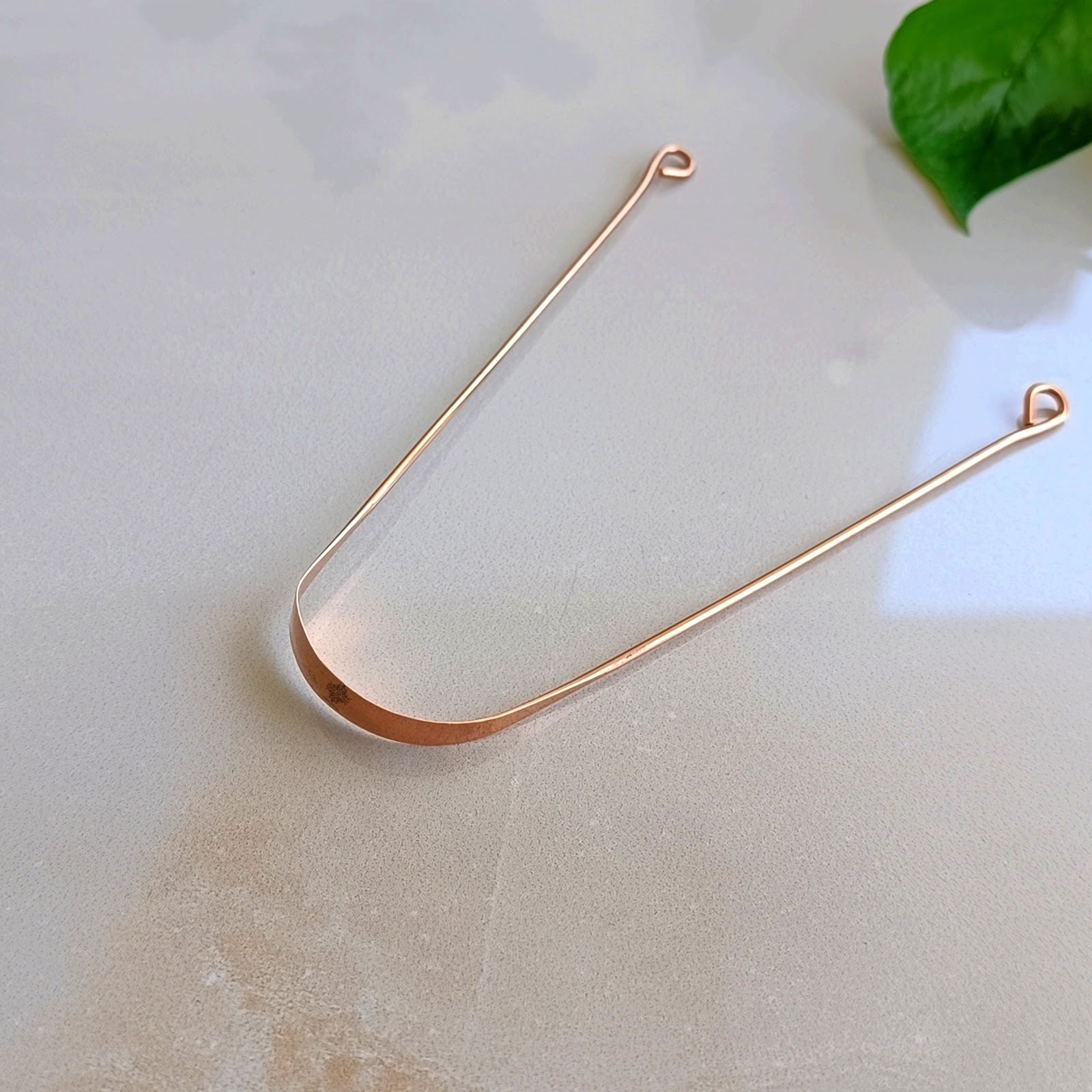 Pure Copper Tongue Cleaner Ayurvedic Benefits Brown