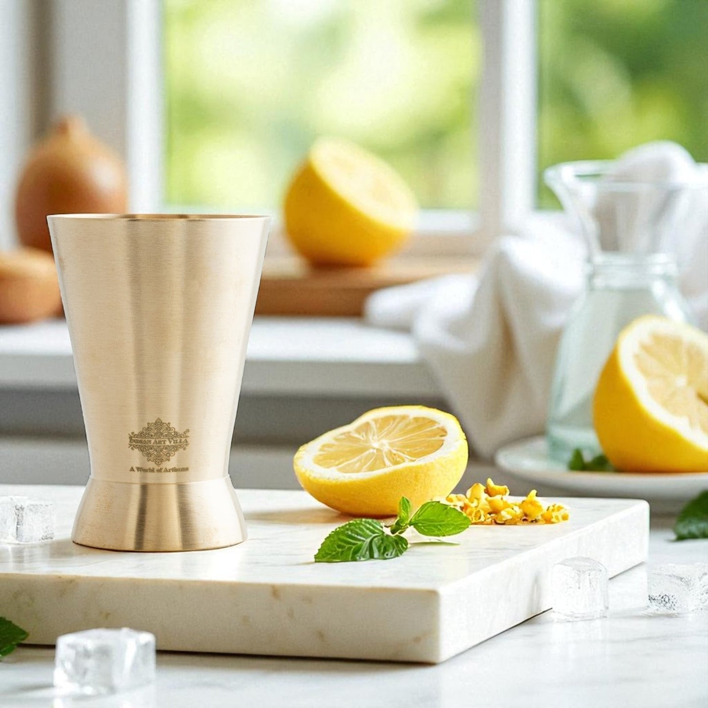 Brass Matt Finish Rugail Glass