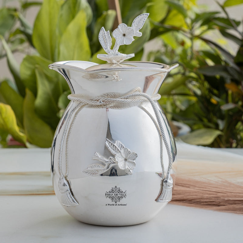 Silver Plated Decorative Flower Design Handi