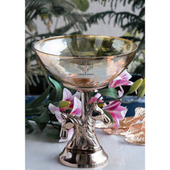 Antique Decorative Bowl with Horse Design Pedestal, Fruit Bowl, Snack Server, Centerpiece Dish, Home & Table Decor