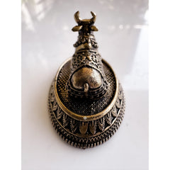 Pure Brass Miniature Sitting Nandi Ji Murti - 2.54 cm