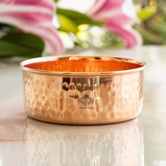 Pure Copper Hammered Design Bowl / Katori, Dinnerware, Serveweare & Tableware, Volume - 200 ML