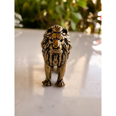 Pure Brass Miniature Lion Statue - 2.54 Cm