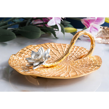 Brass Finish Lotus Flower Design Tissue Holder – Elegant Handcrafted Napkin Stand, Decorative Table Centerpiece and Home Décor