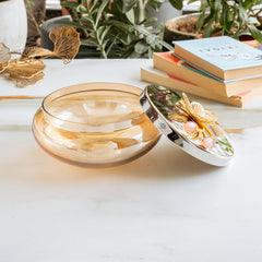 Glass Bowl with Steel Lid & Velvet Gift Box - 1350 ML