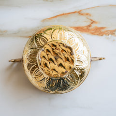 Handmade Pure Brass Urli with Elephant Figurines & Peacock Handles