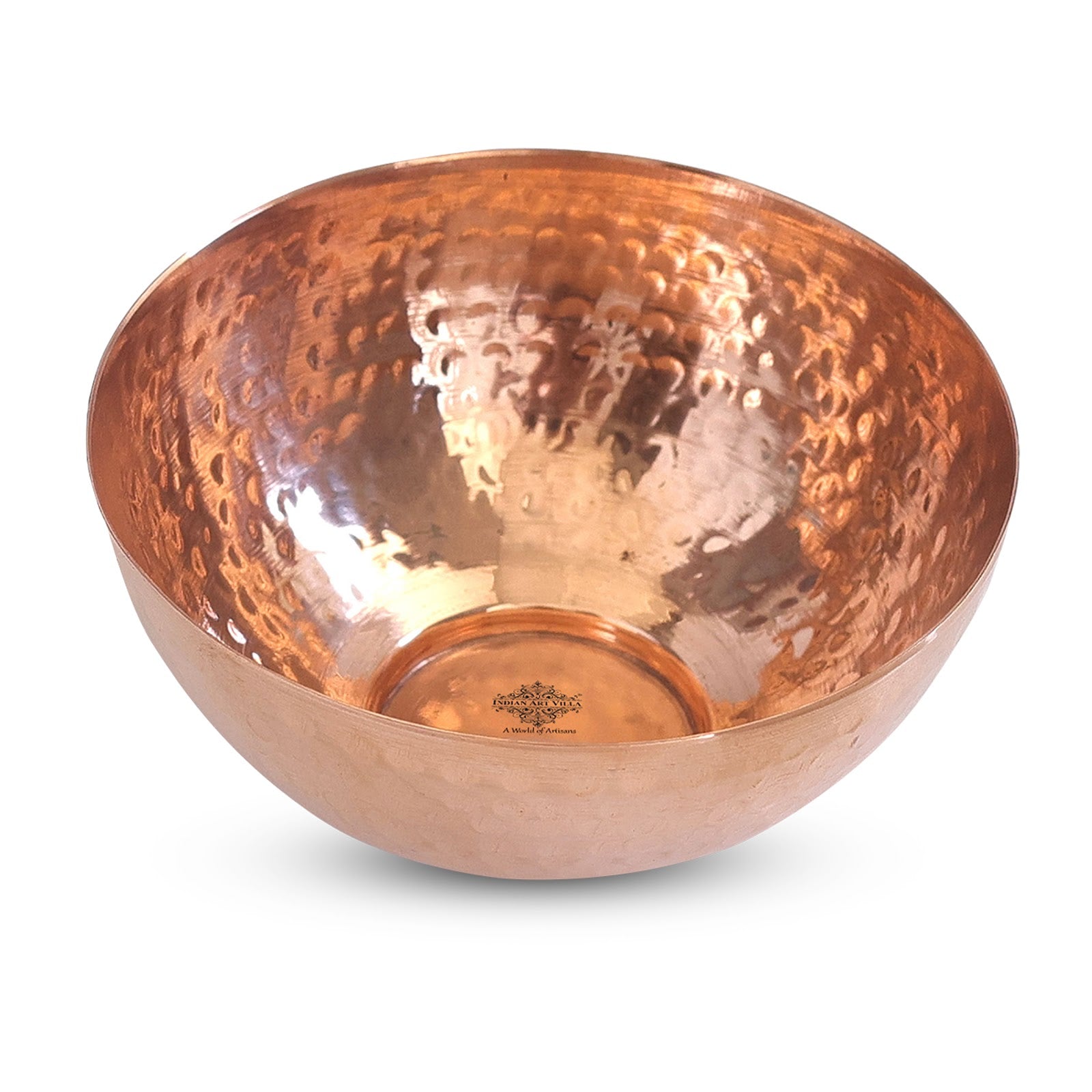 Handcrafted Pure Copper 8 Pieces Dinner Set with Hammered Design