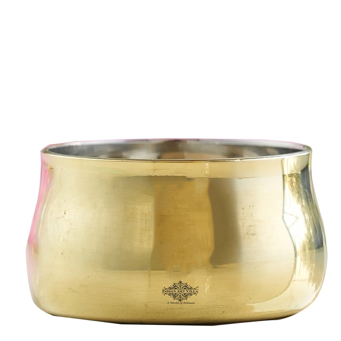 Handmade Pure Steel Brass Curved Katori / Bowl, Dinnerware, Serveware, Volume- 150ml