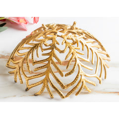 Brass Finish Decorative Cutting Basket – 12.6 Inches, Luxury Home Decor Bowl, Ideal for Fruits, Snacks, Festive Gifting