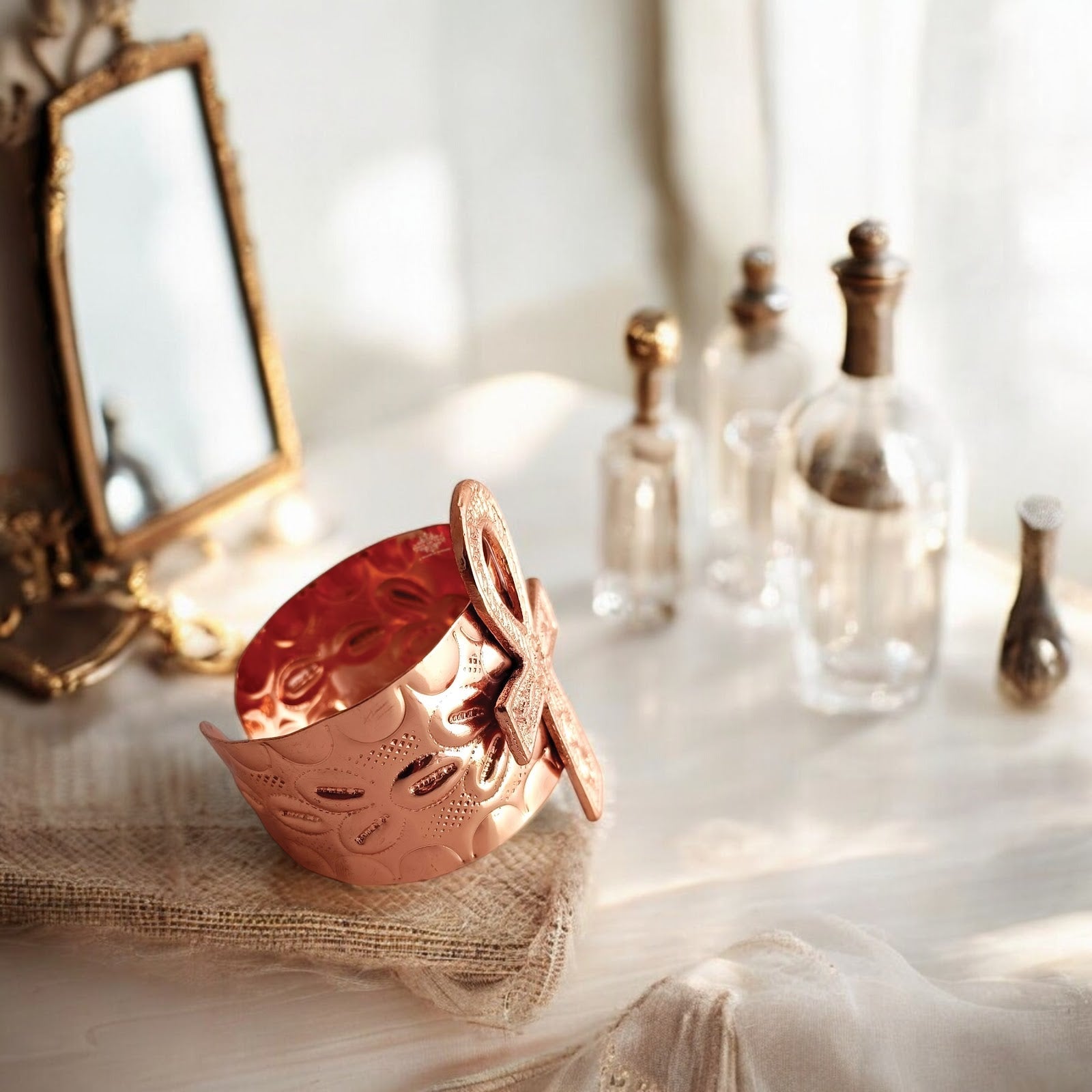 Pure Copper Bangle Kada Handcrafted Design Bracelet for Energy Balance