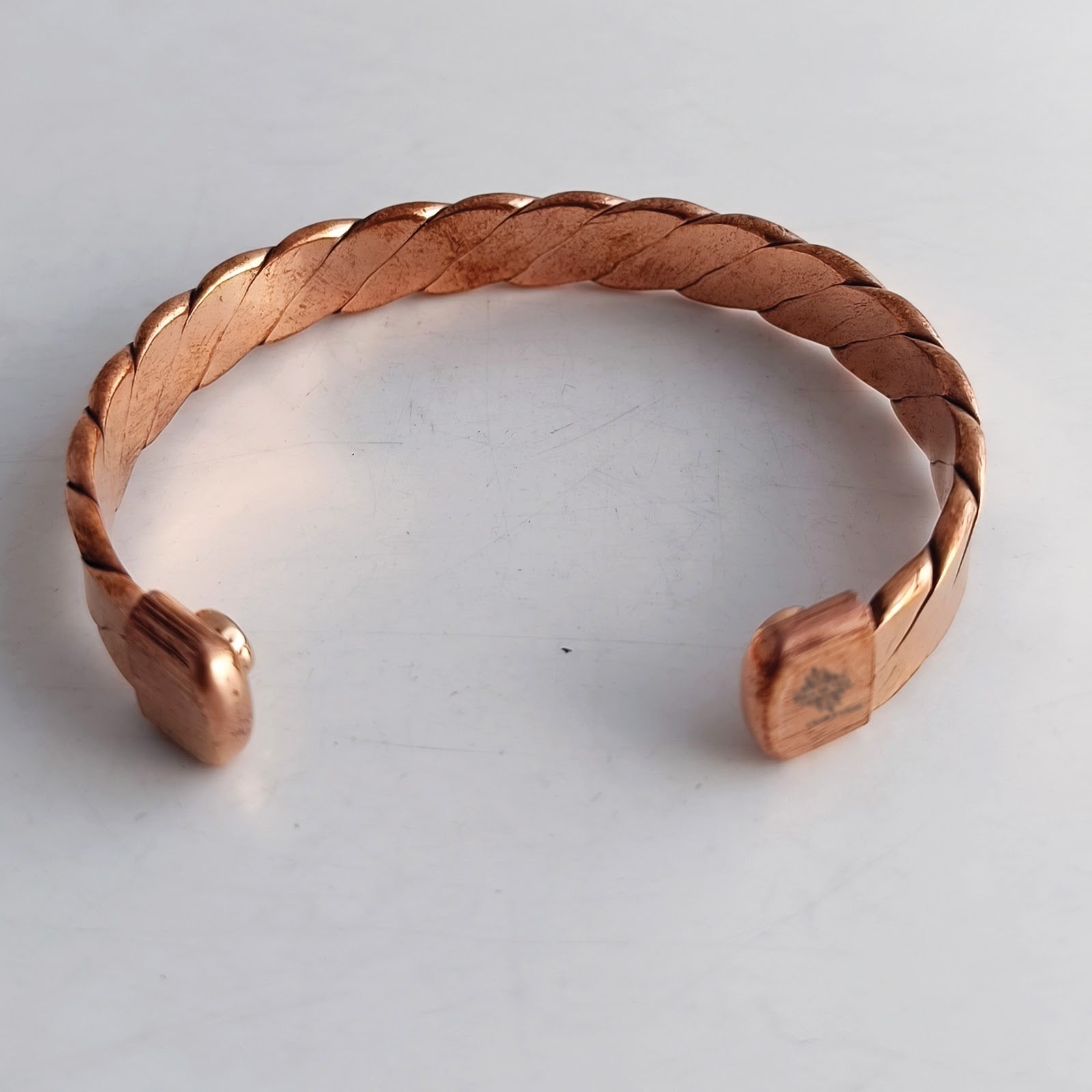 Pure Copper Flat Spiral Bangle with Magnet Handcrafted Bangle
