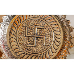 Silver Plated Pooja Thali Intricate Floral Pattern - Lightweight & Durable