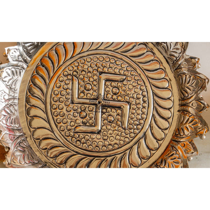 Silver Plated Pooja Thali Intricate Floral Pattern - Lightweight & Durable