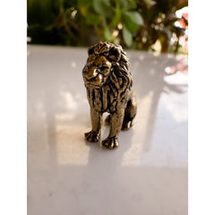 Pure Brass Miniature Lion Statue - 2.54 Cm